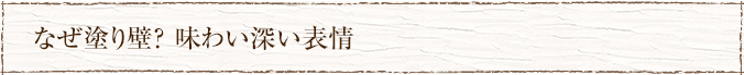 なぜ塗り壁？ 味わい深い表情